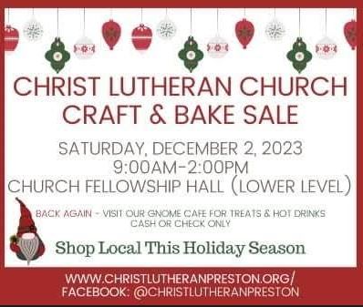 Holiday Craft & Bake Sale – December 2, 2023